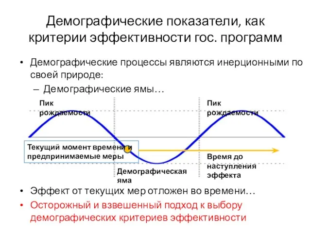 Демографические показатели, как критерии эффективности гос. программ Демографические процессы являются инерционными по