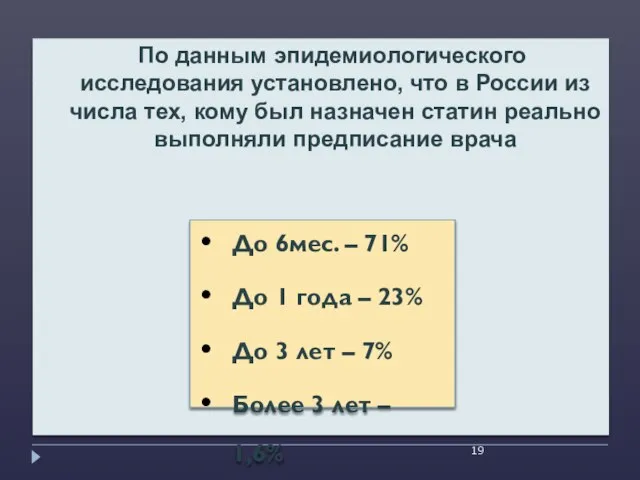 По данным эпидемиологического исследования установлено, что в России из числа тех, кому