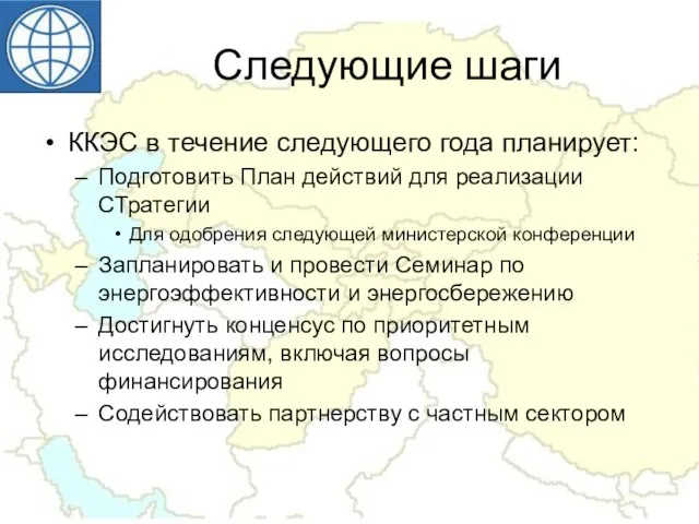 Следующие шаги ККЭС в течение следующего года планирует: Подготовить План действий для