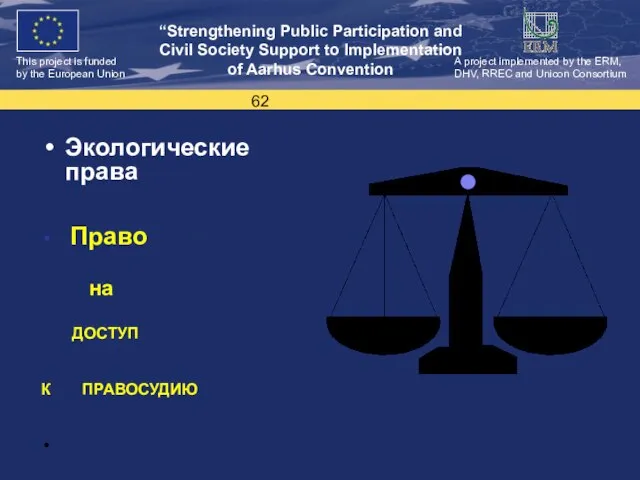 Экологические права Право на ДОСТУП К ПРАВОСУДИЮ