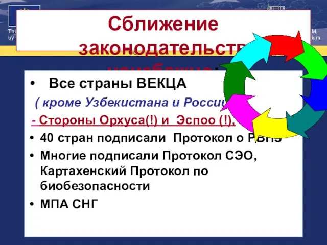 Сближение законодательств неизбежно: Все страны ВЕКЦА ( кроме Узбекистана и России) -