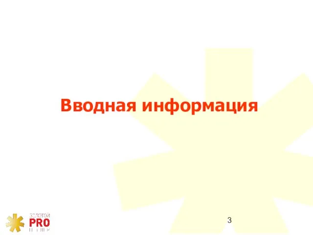 Вводная информация