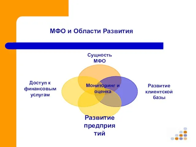 МФО и Области Развития Мониторинг и оценка