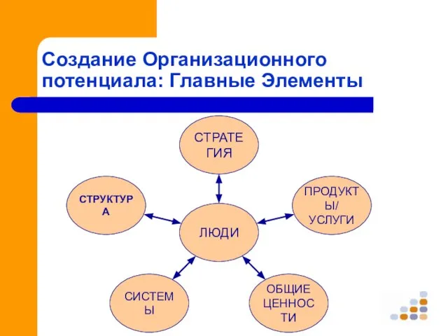 Создание Организационного потенциала: Главные Элементы