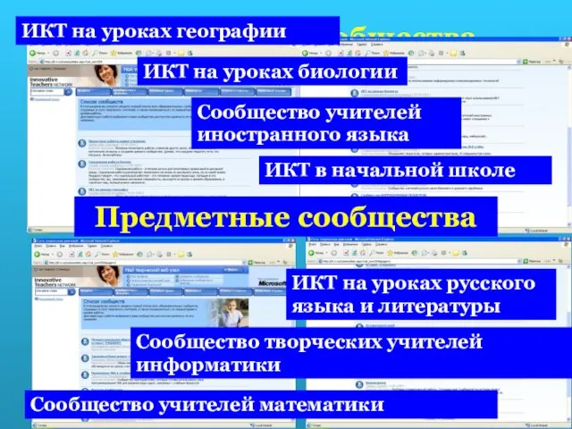 Предметные сообщества Предметные сообщества ИКТ на уроках географии ИКТ на уроках биологии