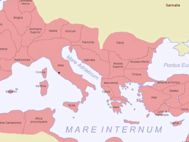 Карта Римской Империи в период максимального расцвета