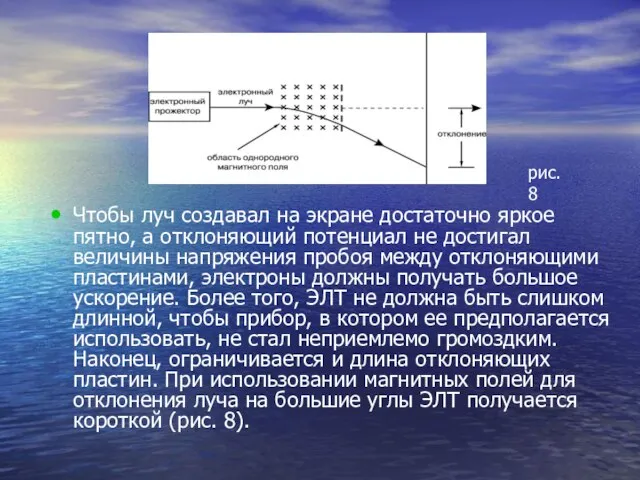 Чтобы луч создавал на экране достаточно яркое пятно, а отклоняющий потенциал не