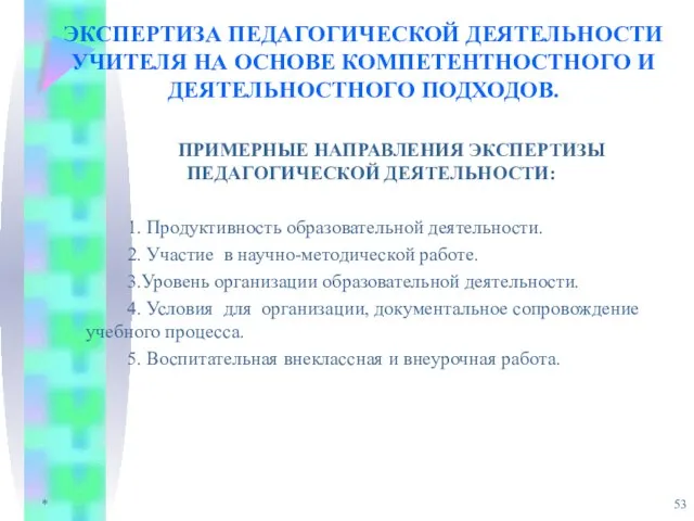 * ЭКСПЕРТИЗА ПЕДАГОГИЧЕСКОЙ ДЕЯТЕЛЬНОСТИ УЧИТЕЛЯ НА ОСНОВЕ КОМПЕТЕНТНОСТНОГО И ДЕЯТЕЛЬНОСТНОГО ПОДХОДОВ. ПРИМЕРНЫЕ