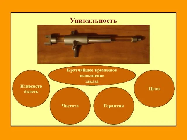 Износостойкость Гарантия Чистота Цена Кратчайшее временное исполнение заказа