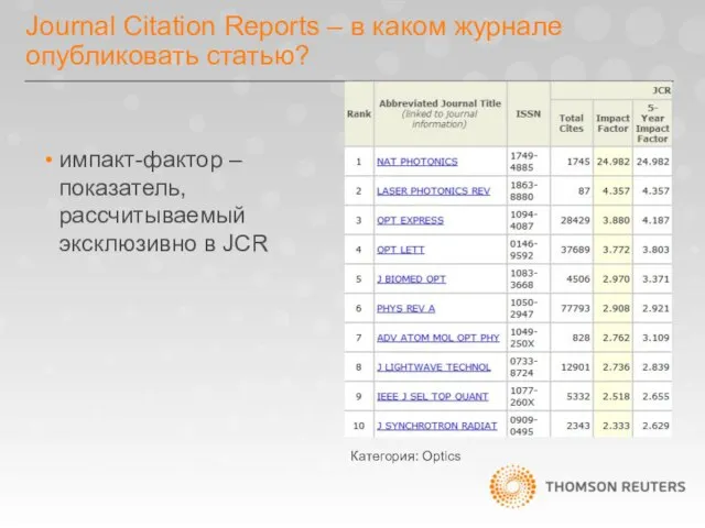 Journal Citation Reports – в каком журнале опубликовать статью? импакт-фактор – показатель,