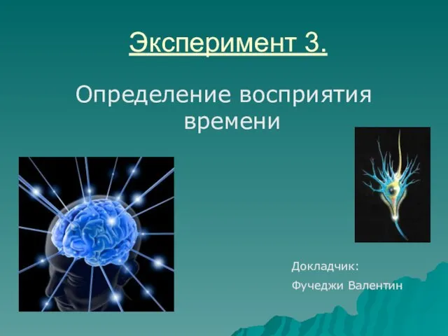 Эксперимент 3. Определение восприятия времени Докладчик: Фучеджи Валентин