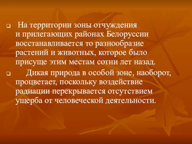 На территории зоны отчуждения и прилегающих районах Белоруссии восстанавливается то разнообразие растений