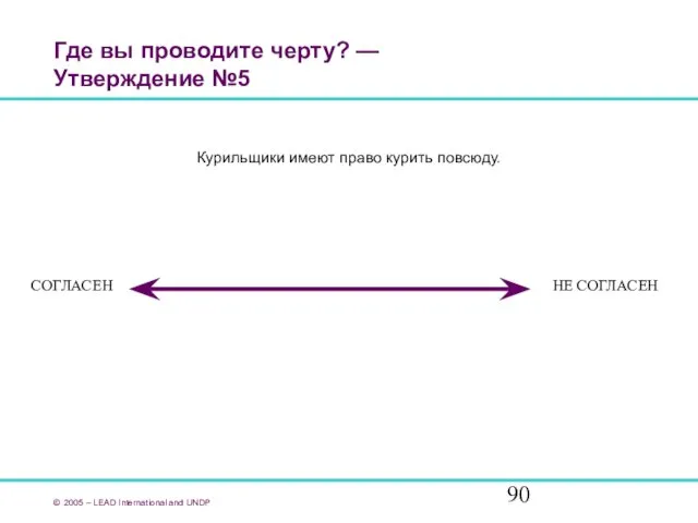 Где вы проводите черту? — Утверждение №5 © 2005 – LEAD International