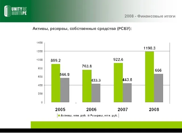 2008 - Финансовые итоги Активы, резервы, собственные средства (РСБУ):