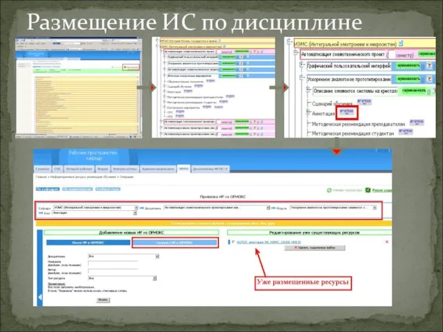 Размещение ИС по дисциплине
