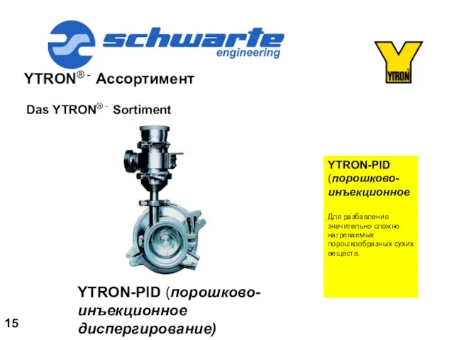 YTRON® - Ассортимент Das YTRON® - Sortiment YTRON-PID (порошково-инъекционное Для разбавления значительно