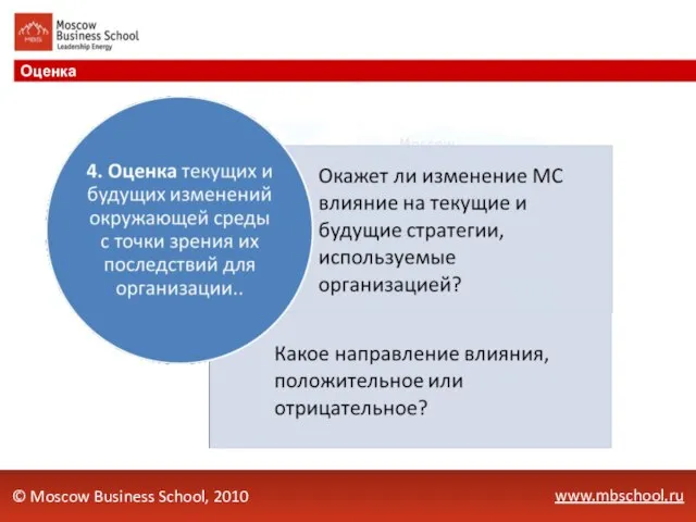 www.mbschool.ru Оценка © Moscow Business School, 2010