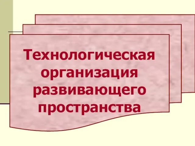 Технологическая организация развивающего пространства