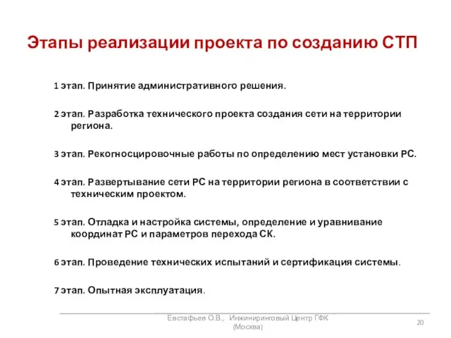 Этапы реализации проекта по созданию СТП 1 этап. Принятие административного решения. 2