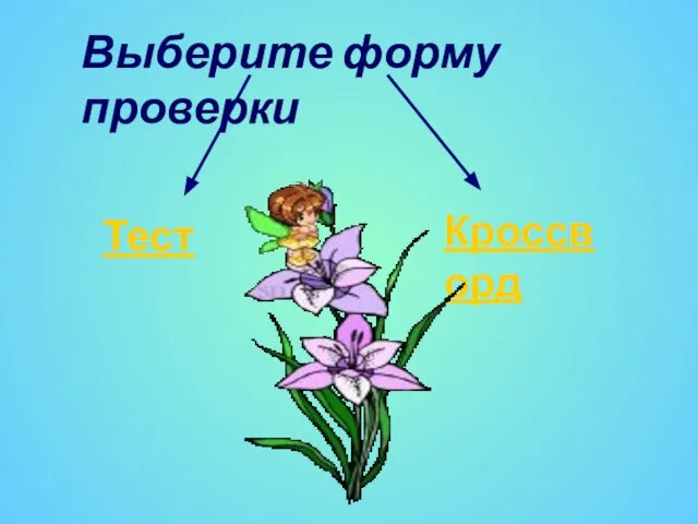 Выберите форму проверки Тест Кроссворд