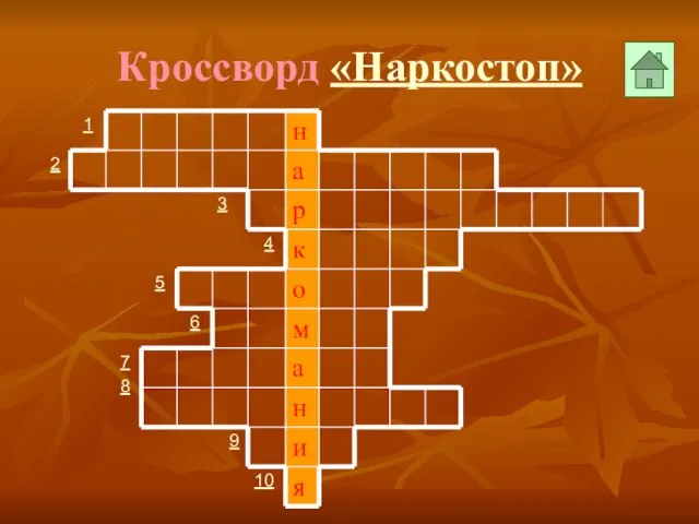 Кроссворд «Наркостоп»