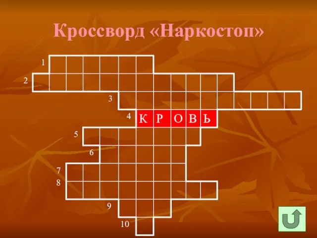 Кроссворд «Наркостоп»