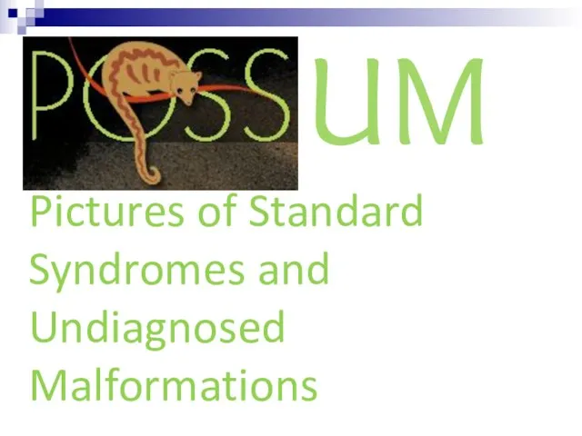 UM Pictures of Standard Syndromes and Undiagnosed Malformations