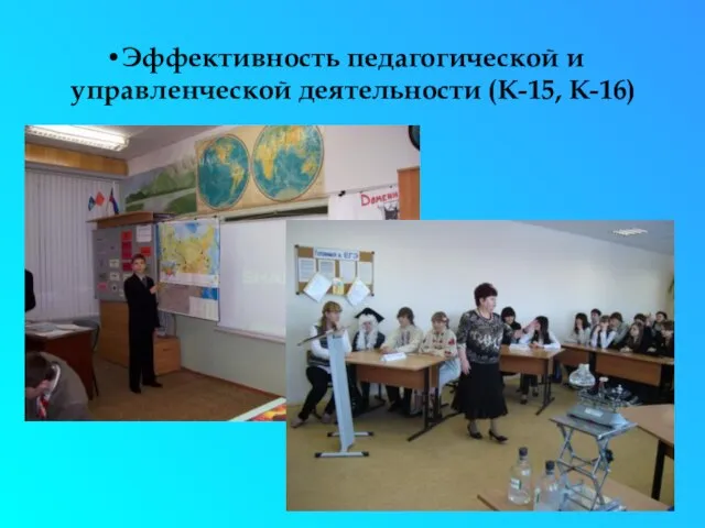 Эффективность педагогической и управленческой деятельности (К-15, К-16)