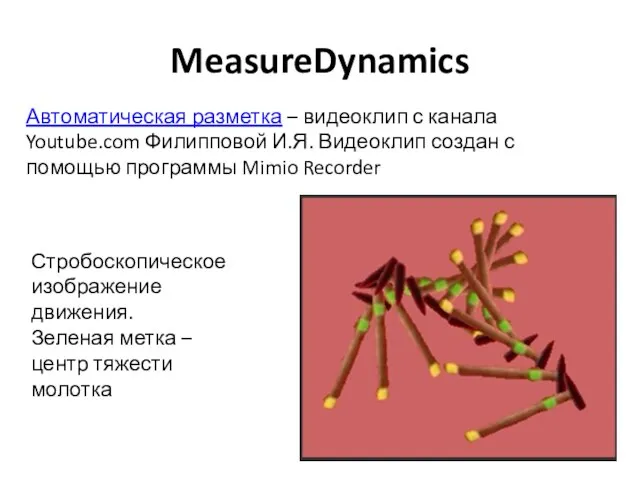 MeasureDynamics Автоматическая разметка – видеоклип с канала Youtube.com Филипповой И.Я. Видеоклип создан