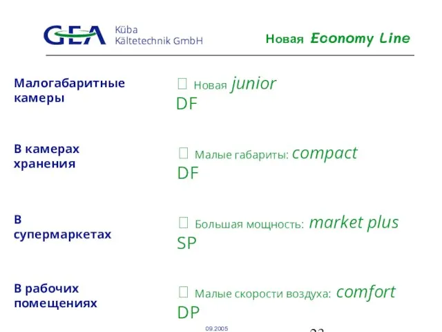 Новая Economy Line В рабочих помещениях Малогабаритные камеры В камерах хранения В