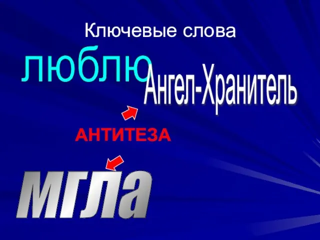 люблю Ангел-Хранитель мгла АНТИТЕЗА Ключевые слова