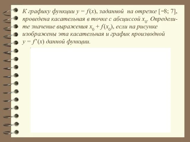 К графику функции y = f (x), заданной на отрезке [−8; 7],