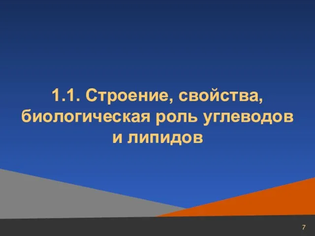 1.1. Строение, свойства, биологическая роль углеводов и липидов