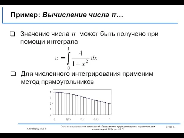 Н.Новгород, 2008 г. Основы параллельных вычислений: Показатели эффективности параллельных вычислений © Гергель