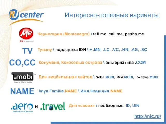 Как работает домен TEL? TV Интересно-полезные варианты: Черногория (Montenegro) \ tell.me, call.me,