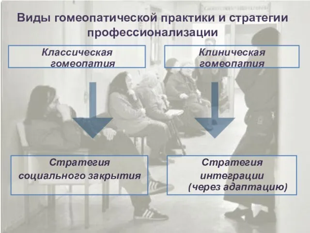 Классическая гомеопатия Клиническая гомеопатия Виды гомеопатической практики и стратегии профессионализации Стратегия социального