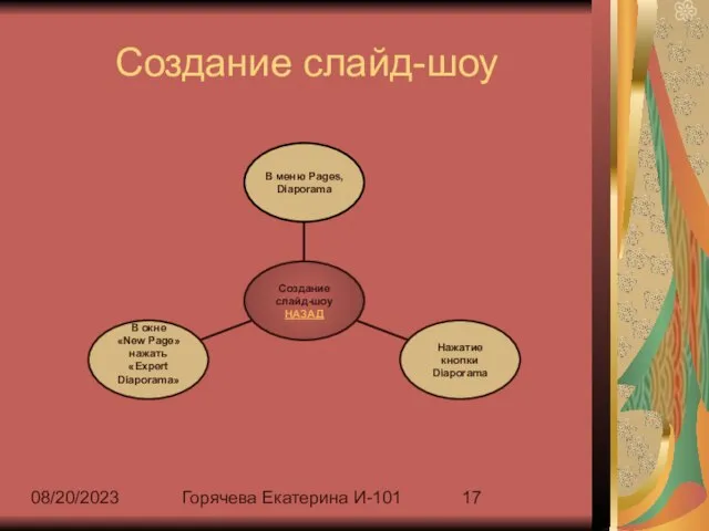 08/20/2023 Горячева Екатерина И-101 Создание слайд-шоу