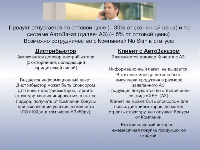 Продукт отпускается по оптовой цене (– 30% от розничной цены) и по