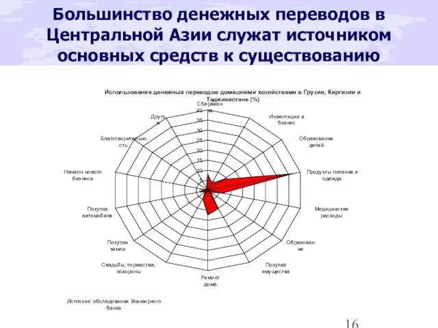 Большинство денежных переводов в Центральной Азии служат источником основных средств к существованию