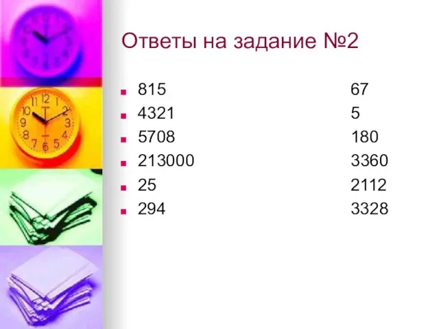 Ответы на задание №2 815 67 4321 5 5708 180 213000 3360 25 2112 294 3328