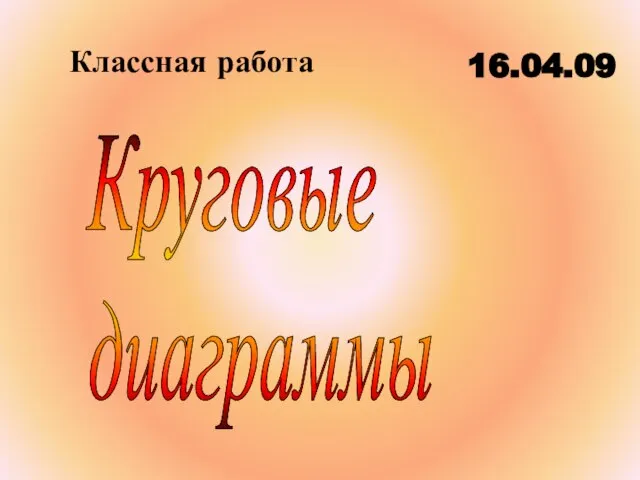 Классная работа 16.04.09 Круговые диаграммы