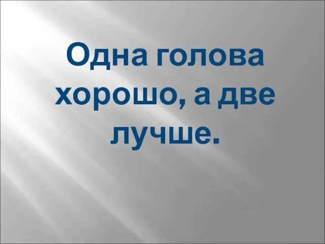 Одна голова хорошо, а две лучше.