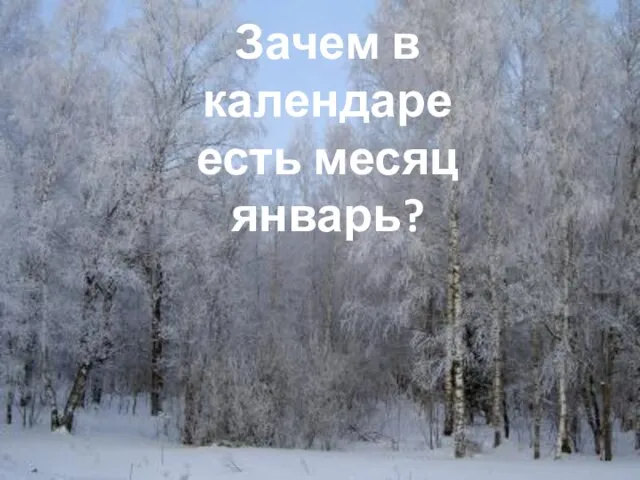 Зачем в календаре есть месяц январь?