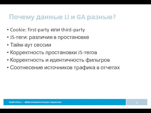 Почему данные LI и GA разные? Cookie: first-party или third-party JS-теги: различия