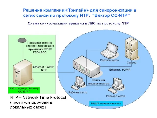 Решение компании «Трилайн» для синхронизации в сетях связи по протоколу NTP: “Вектор СС-NTP”