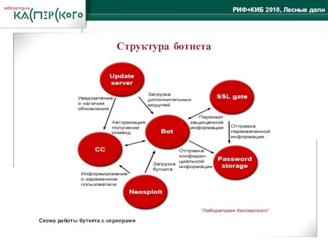 Структура ботнета Схема работы буткита с серверами
