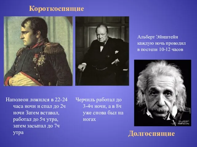 Наполеон ложился в 22-24 часа ночи и спал до 2ч ночи Затем