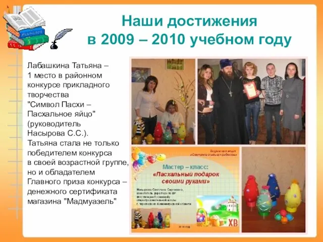 Наши достижения в 2009 – 2010 учебном году Лабашкина Татьяна – 1