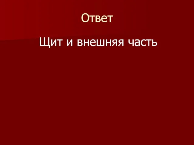 Ответ Щит и внешняя часть