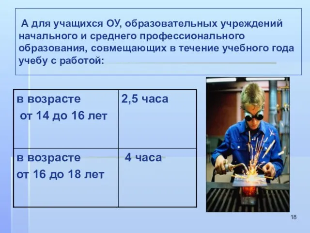 А для учащихся ОУ, образовательных учреждений начального и среднего профессионального образования, совмещающих